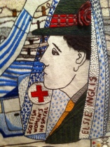 Elsie Inglis with hat in the Great Tapestry of Scotland